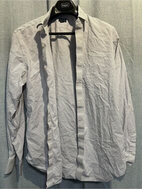 J. Crew Men's Light Blue Micro-Check Shirt Jacket